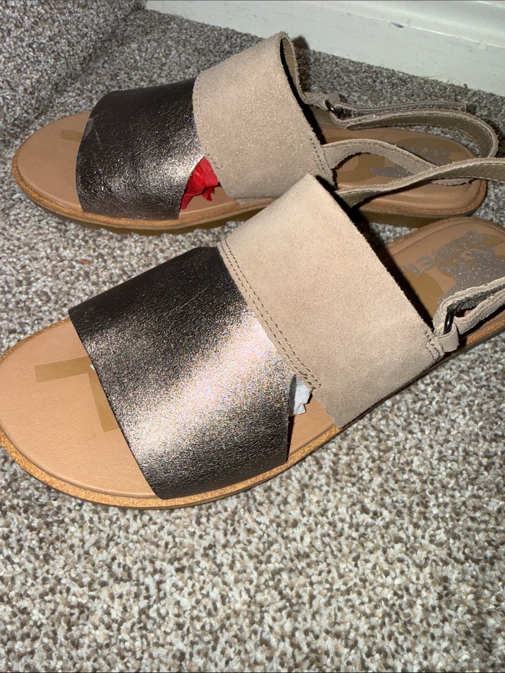 Sorel Women’s Two-Tone Slingback Sandals in Taupe and Metallic| 7 - Picture 5 of 9